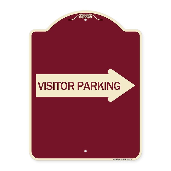 Signmission Visitor Parking With Right Arrow Heavy-Gauge Aluminum Architectural Sign, 24" x 18", BU-1824-24376 A-DES-BU-1824-24376 - main